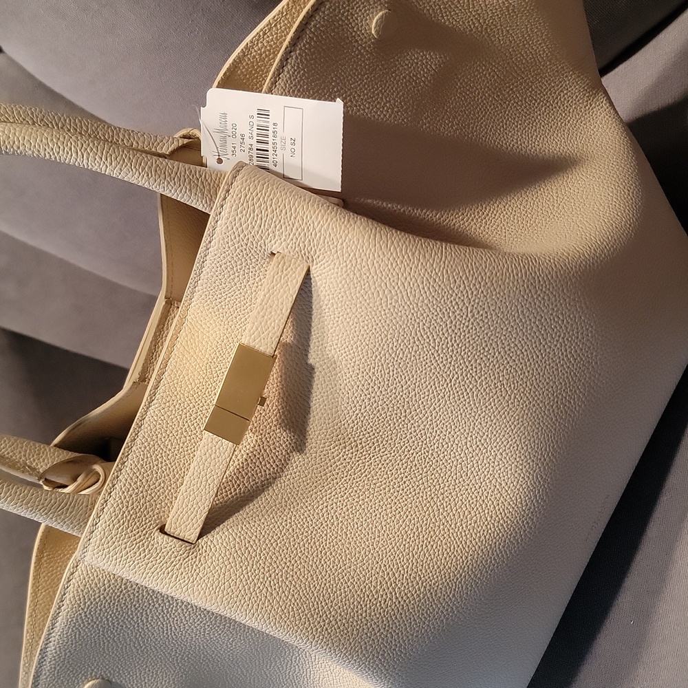 NWT Demellier The Midi New York White / Sand Bag